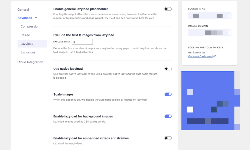 Avoid an excessive DOM size: Optimole's advanced options for implementing lazy loading on your site.