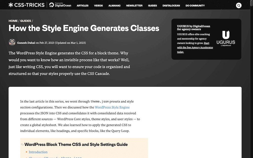 CSS Tricks' post on the WordPress Style Engine.