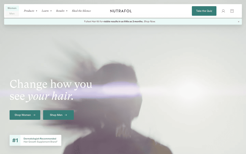The Nutrafol website.