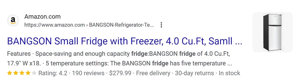 A rich snippet in WordPress.