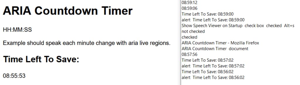 ARIA Countdown Timer