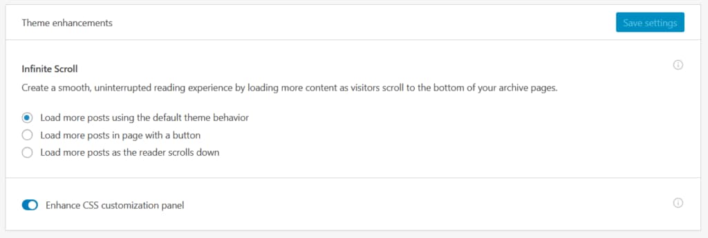 Enable Jetpack theme enhancements