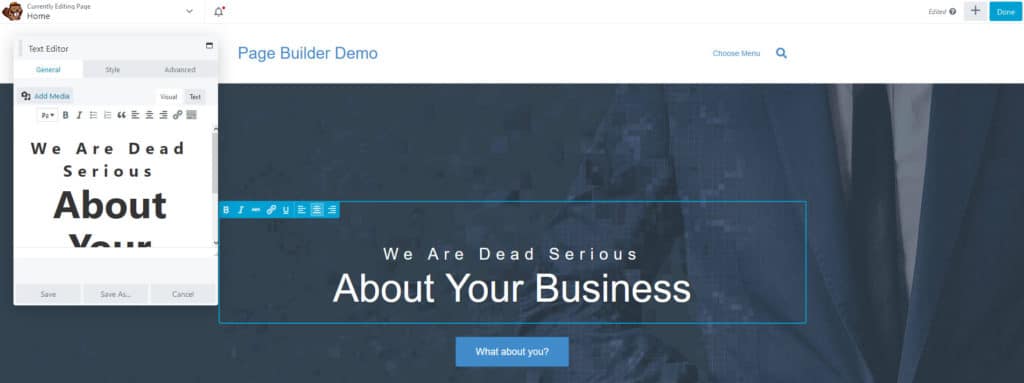Page Builder Interface