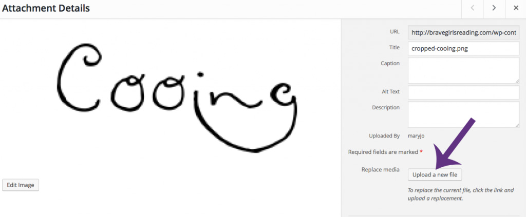 Replacing an image in WordPress