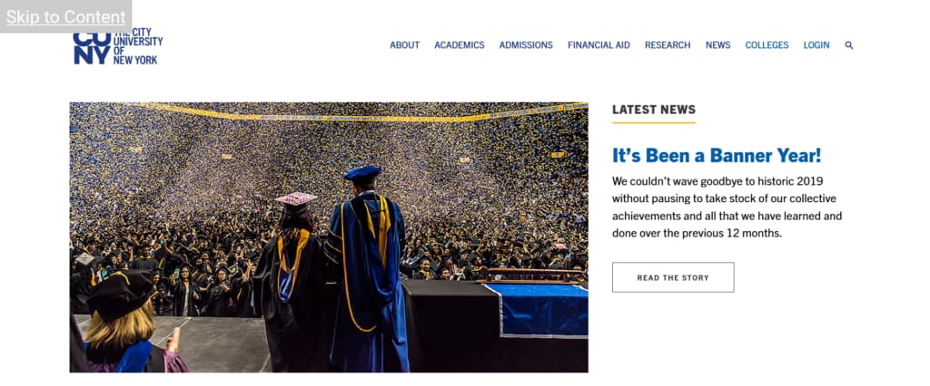 The City University of New York website skip link