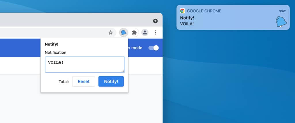Chrome Notification API.