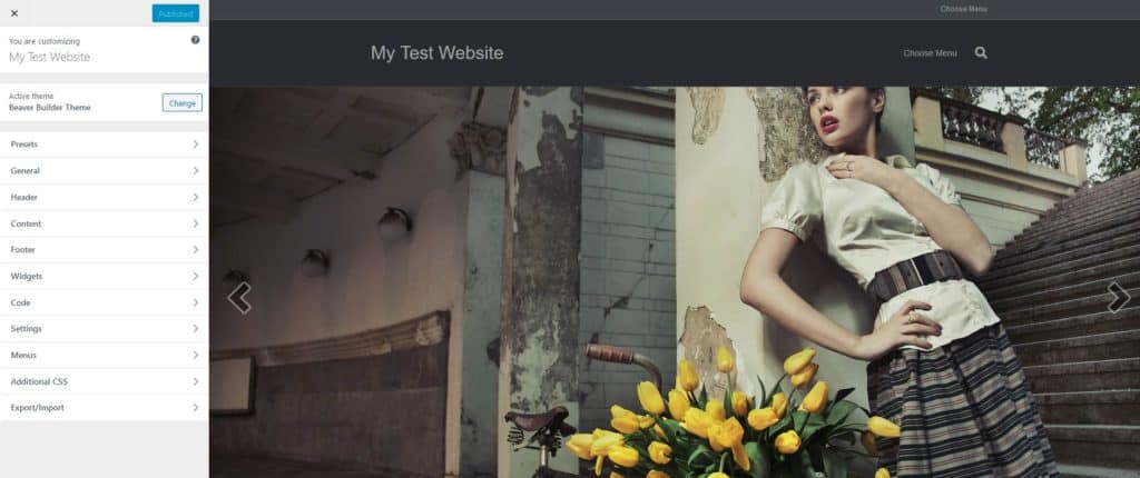 Customizing the Beaver Builder theme.