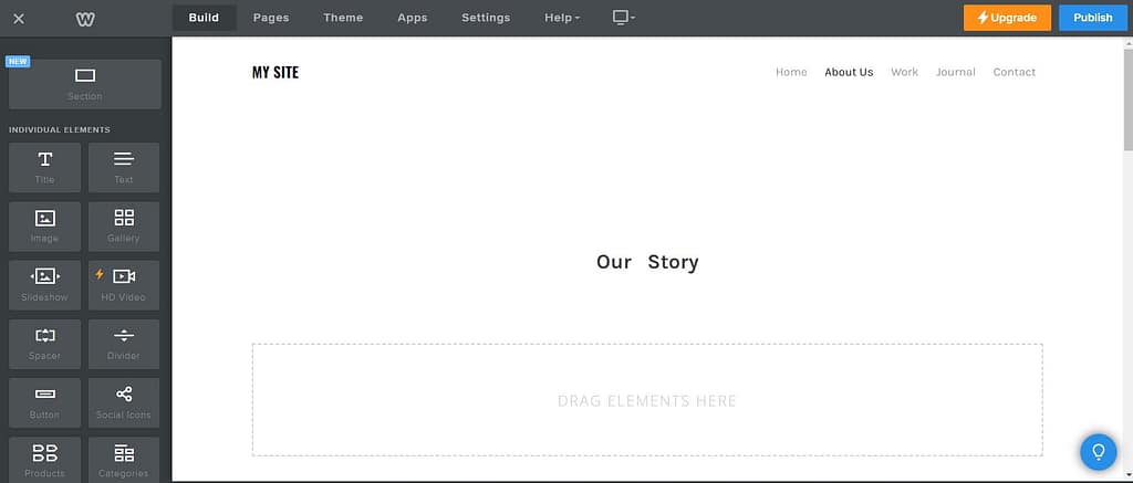 Weebly - creating page