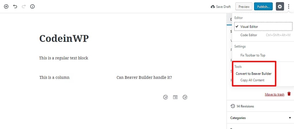 beaver builder gutenberg