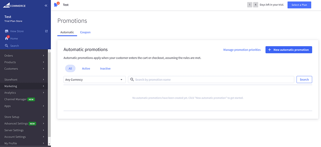 BigCommerce discounts area