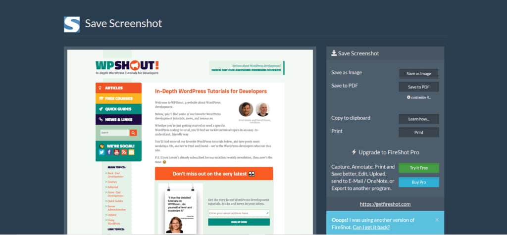 FireShot screen capture of WP Shout home page