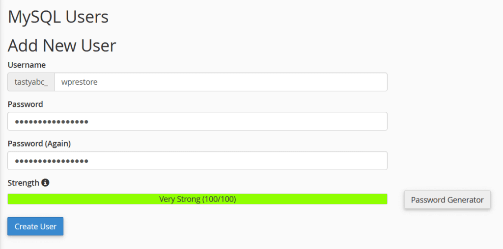 Add a new MySQL user
