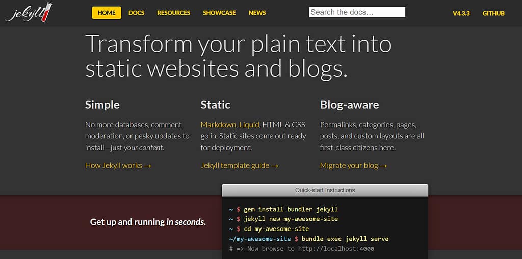 Jeckyll is one of the best WordPress alternatives for developers