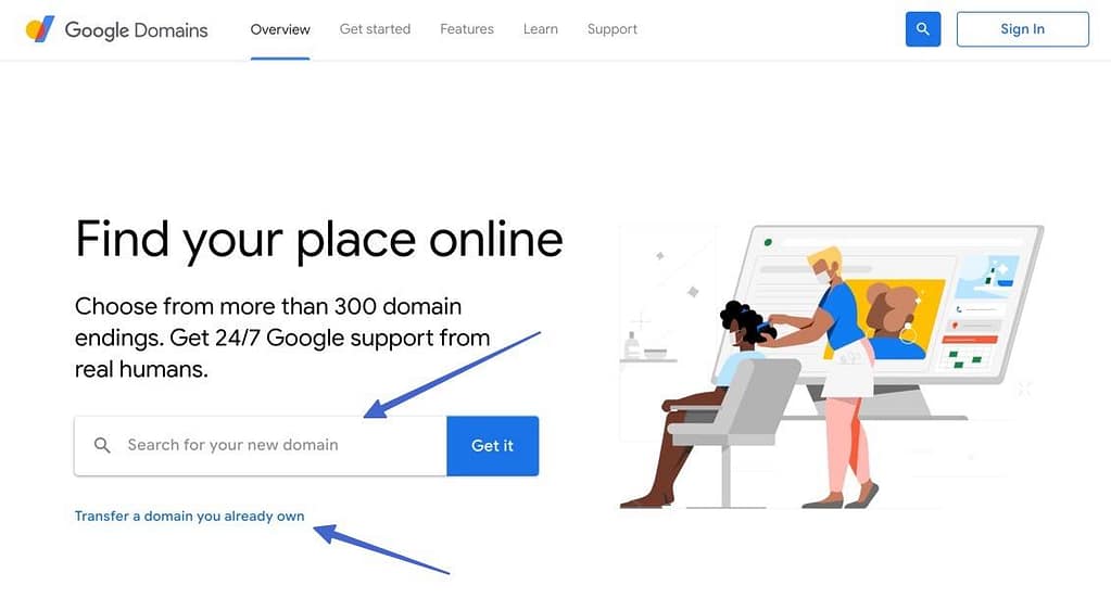 search for new domain on google domains