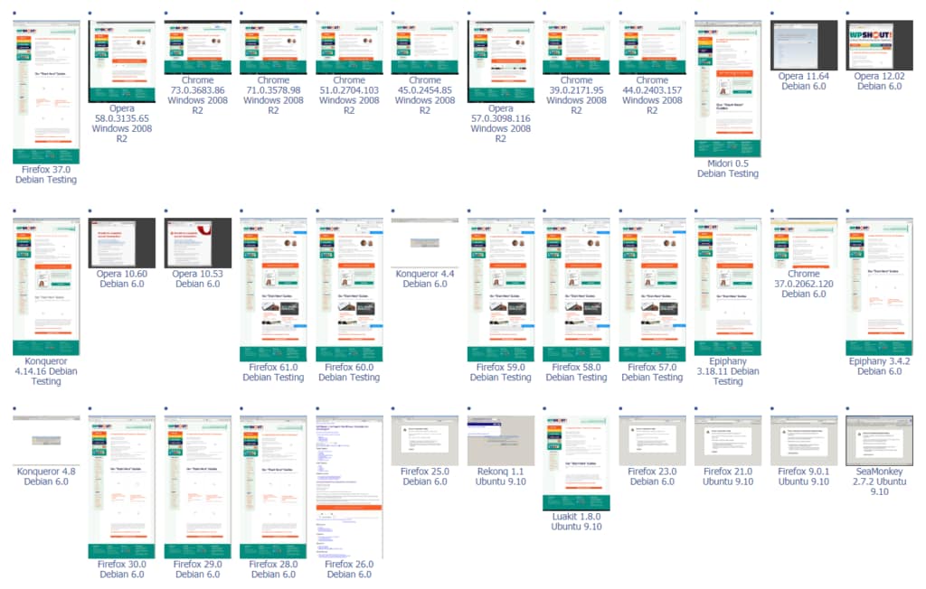 WP Shout website as shown on different devices using Browsershots.org