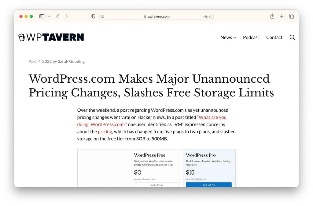 Best WordPress articles: WordPress.com pricing