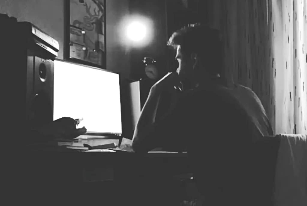 Andrei Baicus working at his desk.