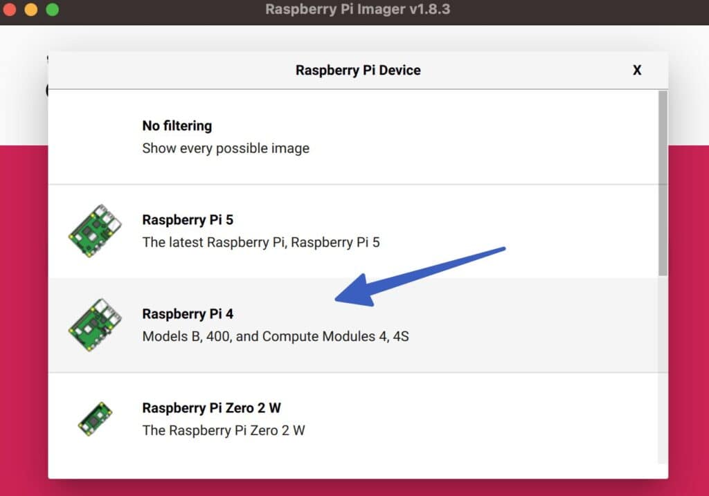 Choose the right Raspberry Pi.