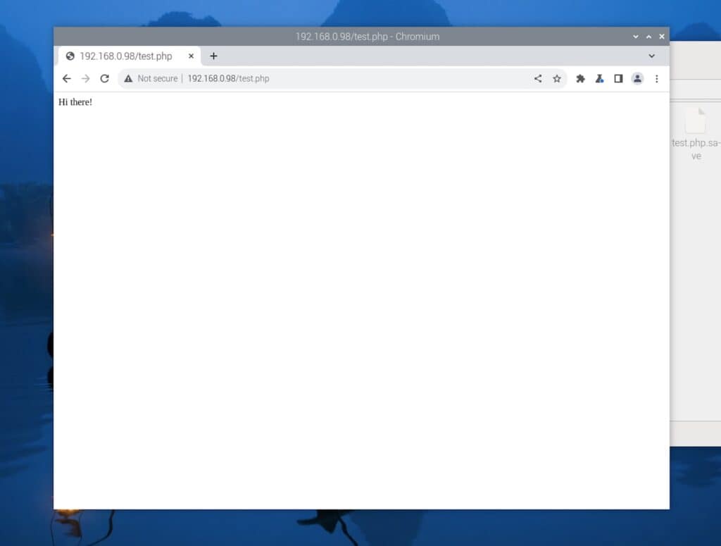 Hi there message from active PHP.