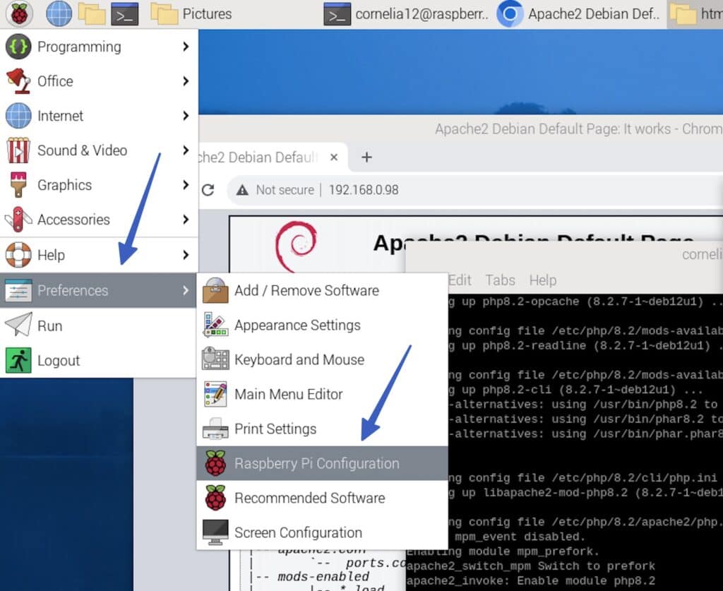 Raspberry Pi configuration.