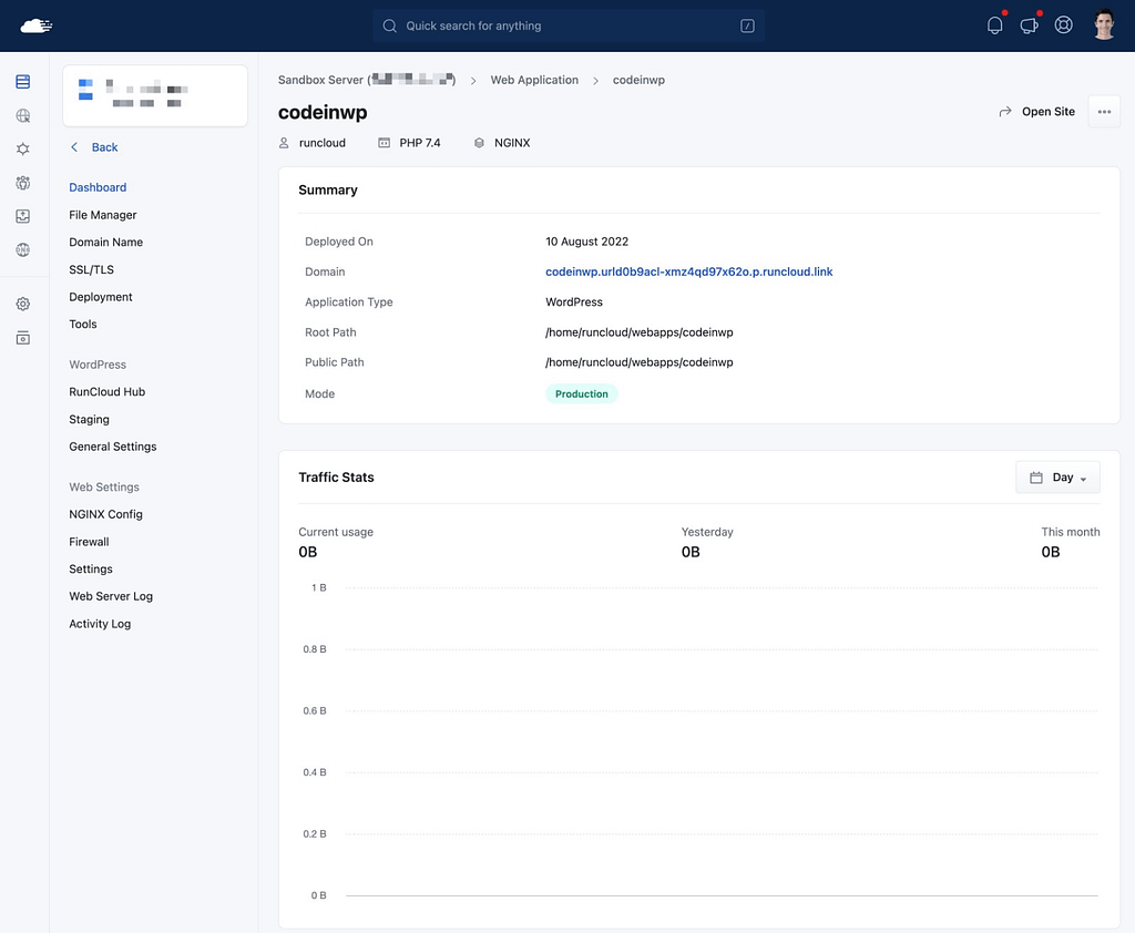 Your site on AWS WordPress hosting