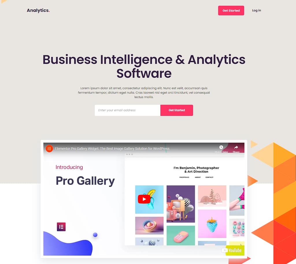 Analytics is one of the best Elementor templates for SaaS companies