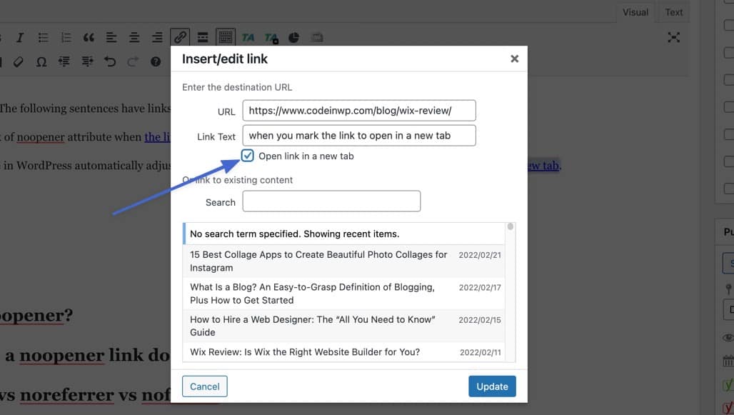 check open in a new tab