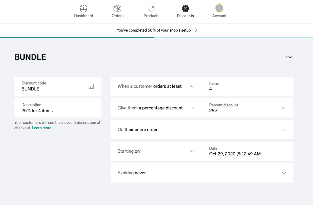 Easily creating products bundles with BigCartel.