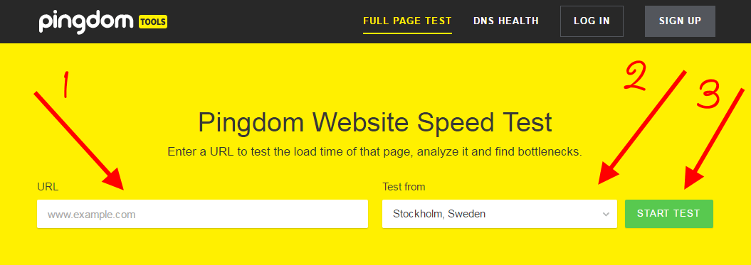 Pingdom Speed Test.