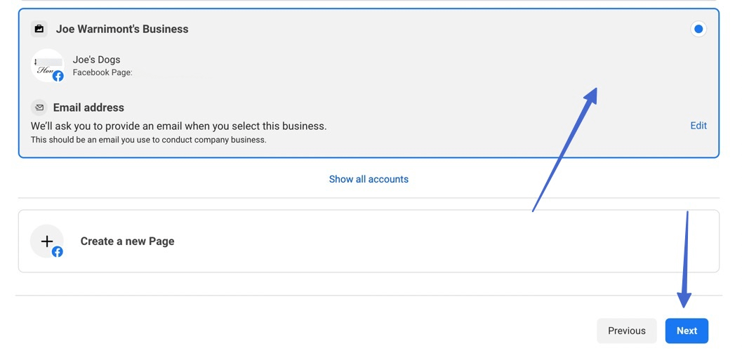 pick business for how to sell on Facebook