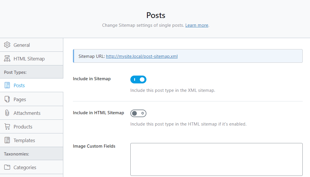 Excluding posts from sitemap in Rank Math.