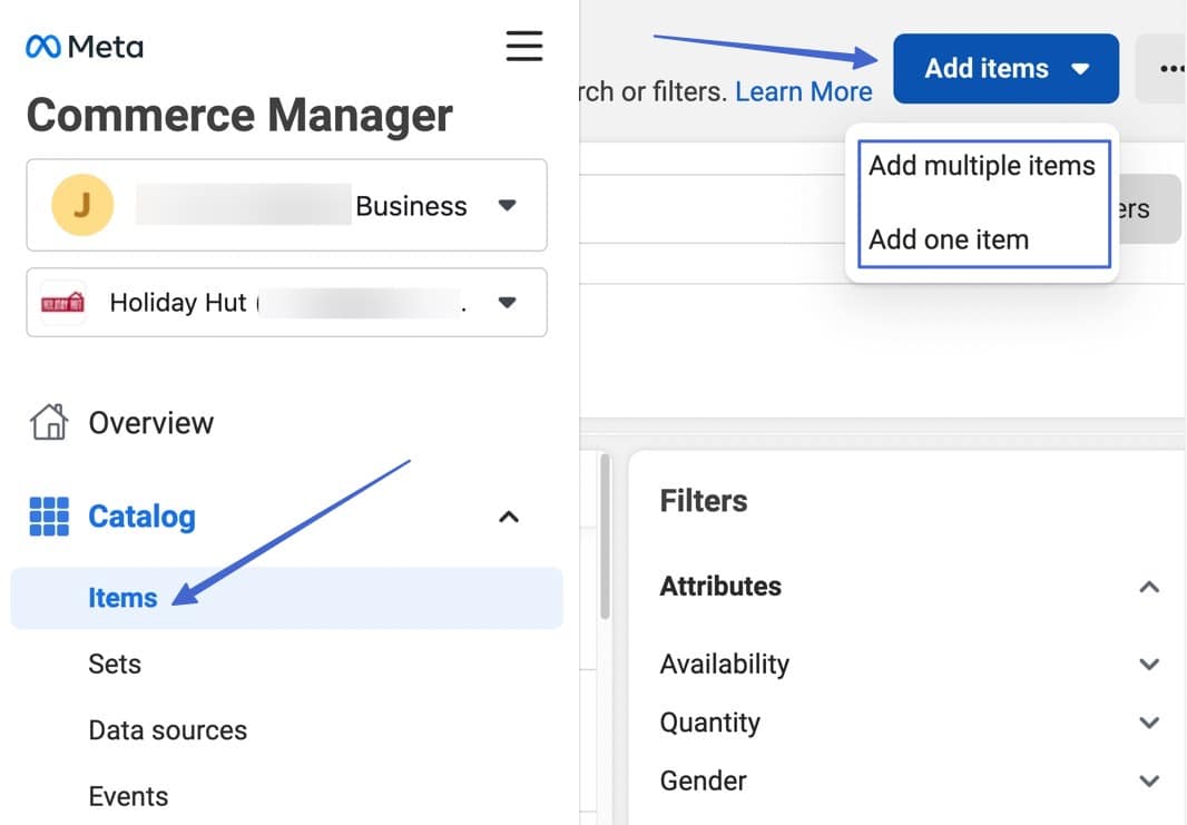 add items for how to sell on Facebook