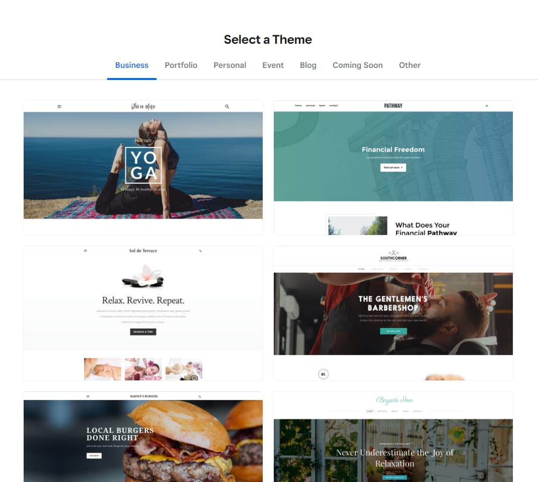 In the second step of our Weebly tutorial, we will select from some of Weebly’s free templates, in this case for personal websites.