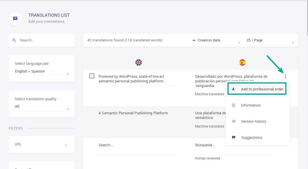 Outsource translations