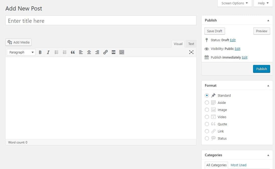 original wordpress tinymce editor.