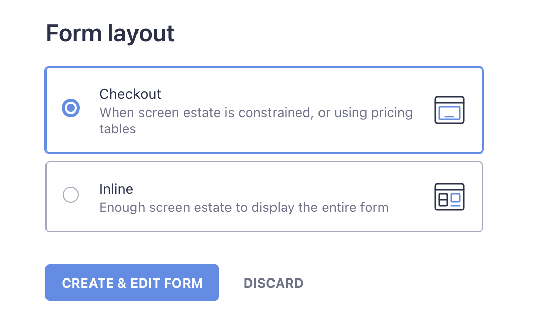 How to Create Stripe Donation Forms on a WordPress Website 2 Choosing the form layout of the donation form.