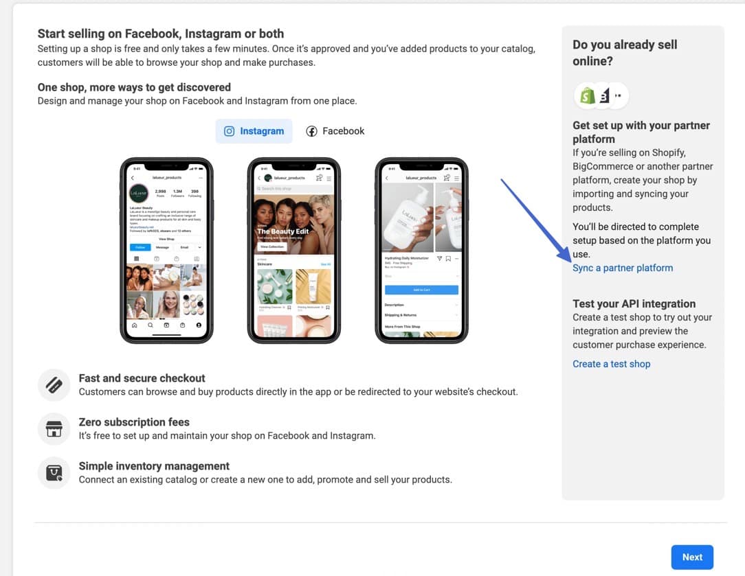 sync partner with Facebook