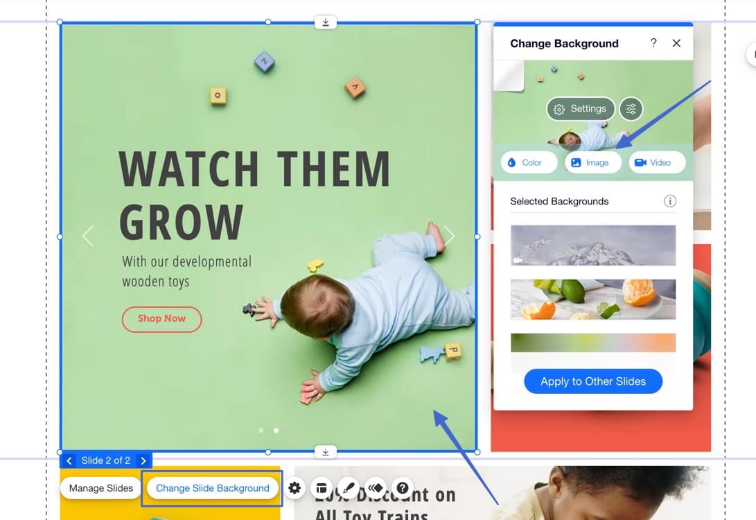 change slide background