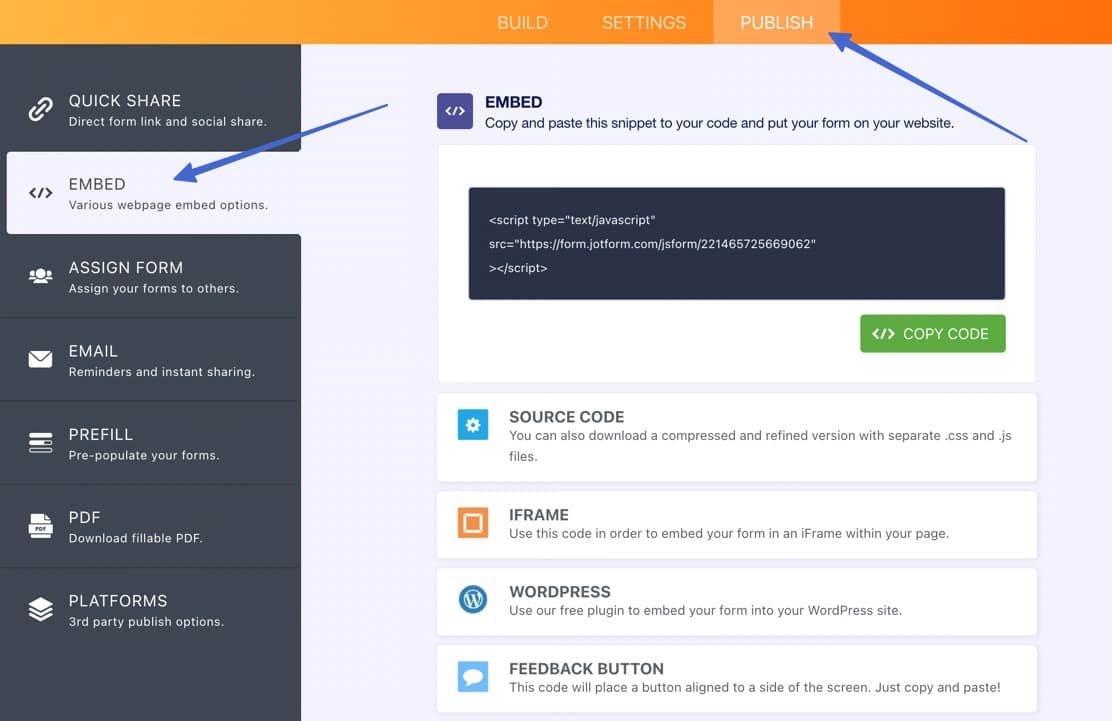 get embed code to accept ACH payments