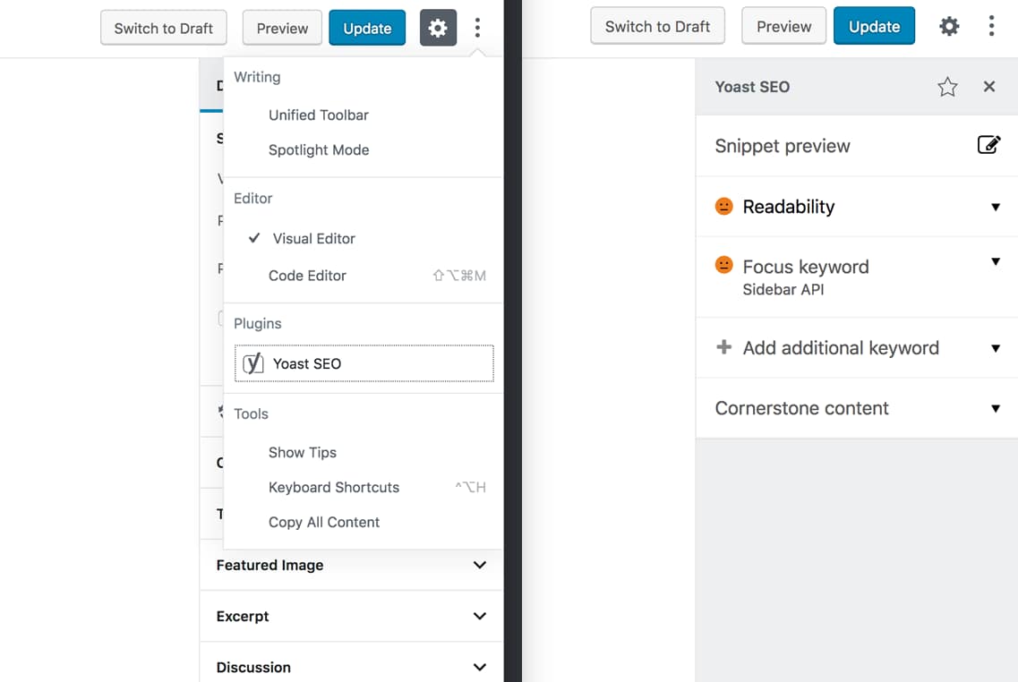 Gutenberg Sidebar API