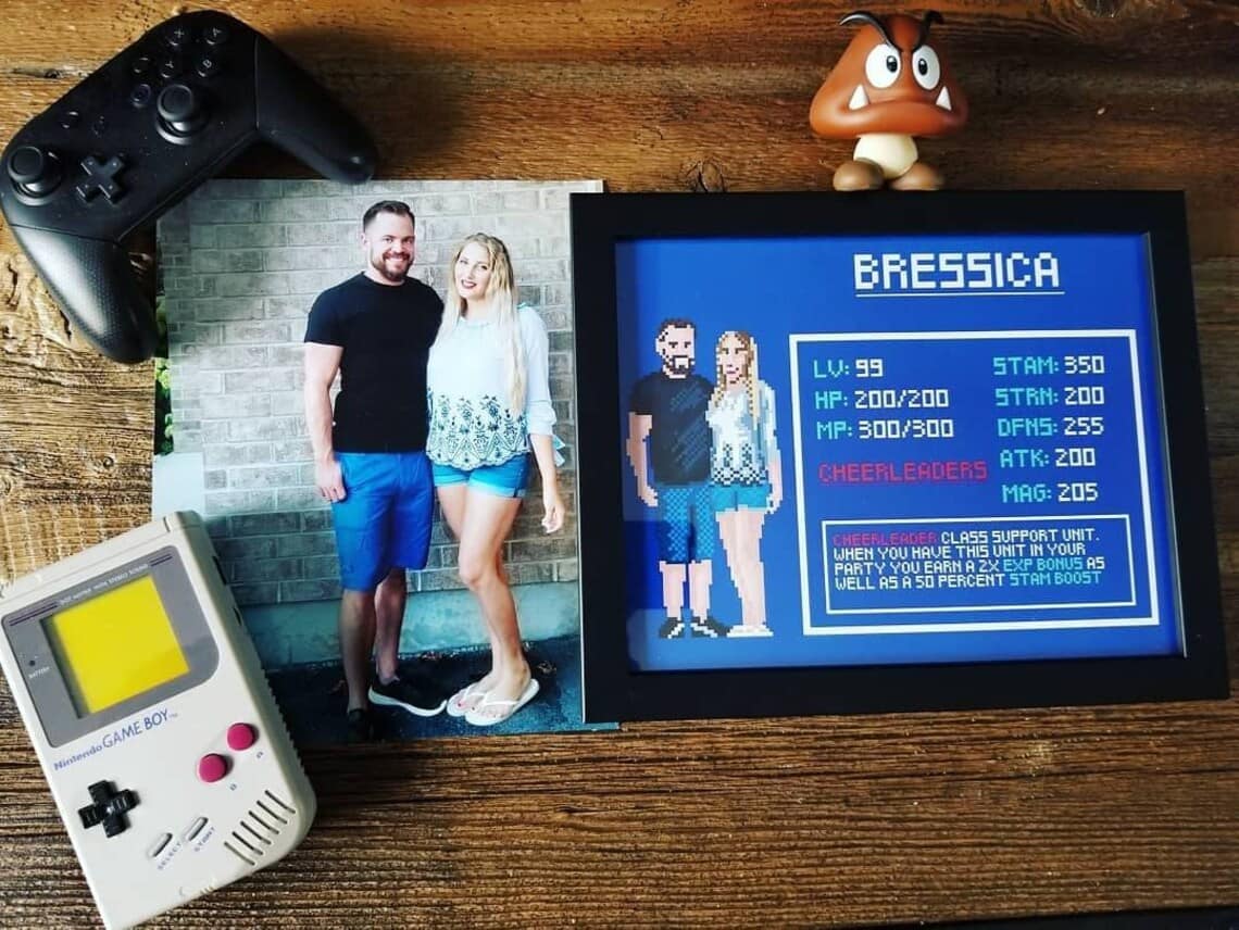 best gifts for gamers: custom pixel art