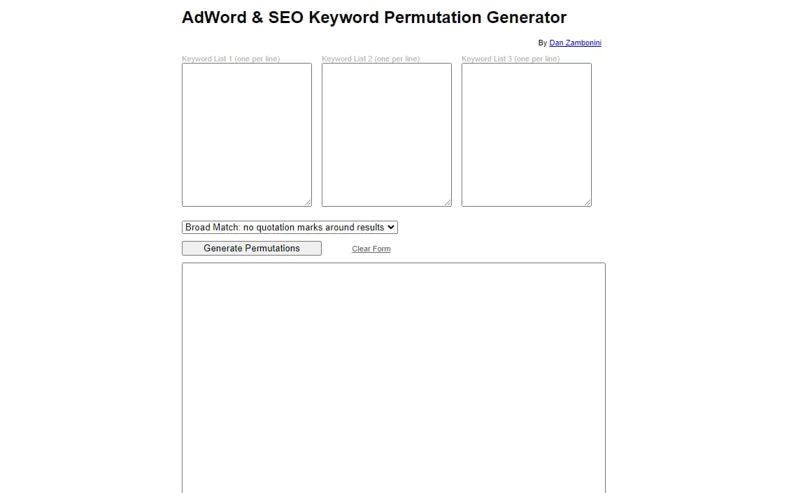 Adword and SEO keyword permutation generator.