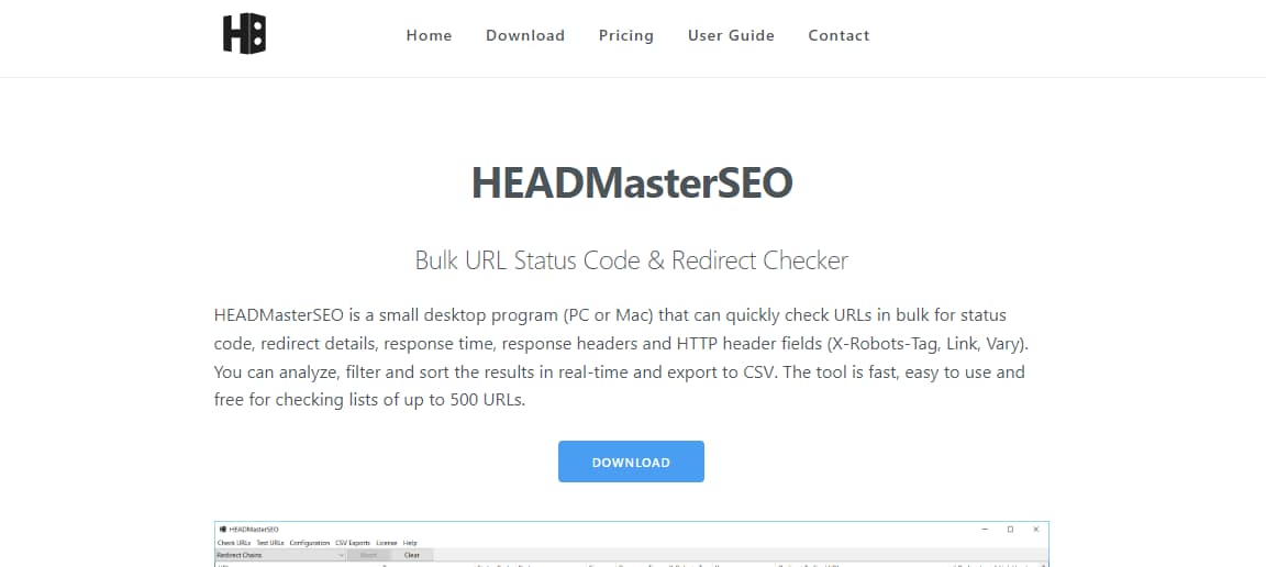 HEADMaster SEO helps check URLs in bulk.