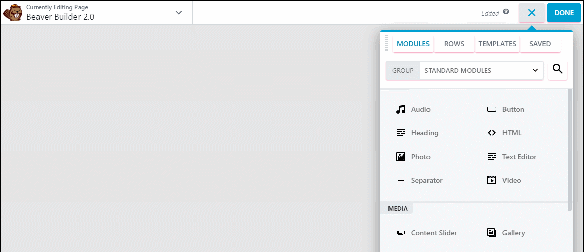 Elementor vs Divi Builder vs Beaver Builder: adding module beaver builder