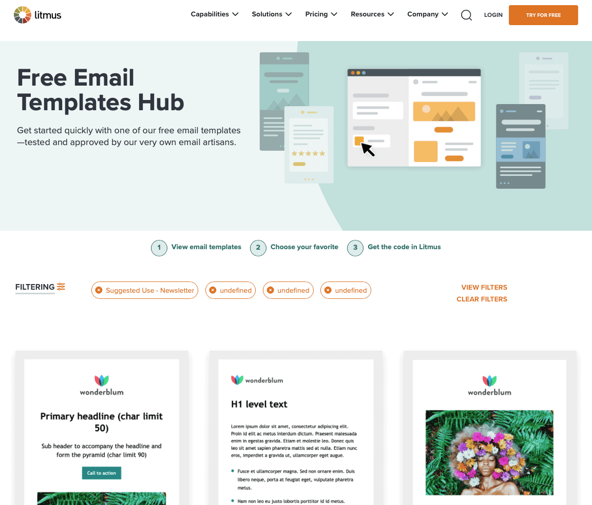 Image of Litmus Newsletter Templates Page