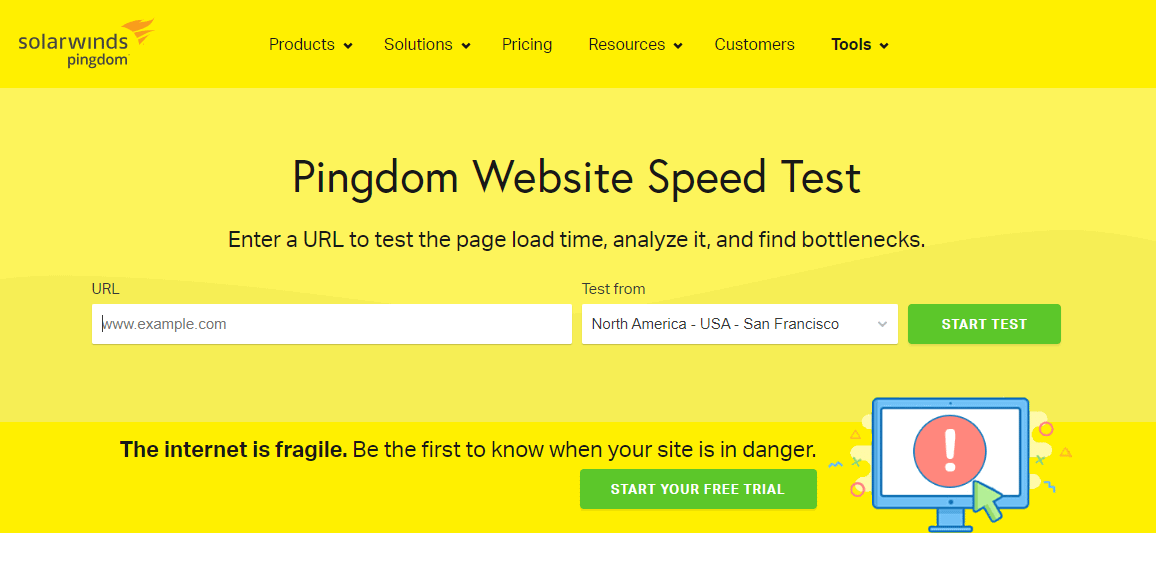 SEO tools like Pingdom make website analysis easy.