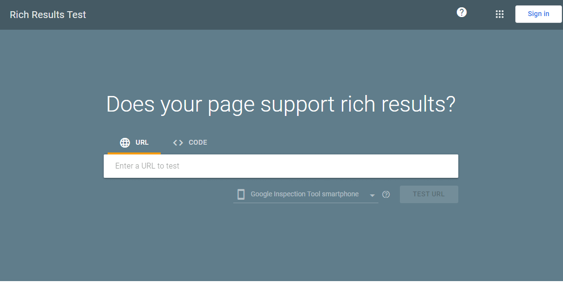 Google Rich Results Test.