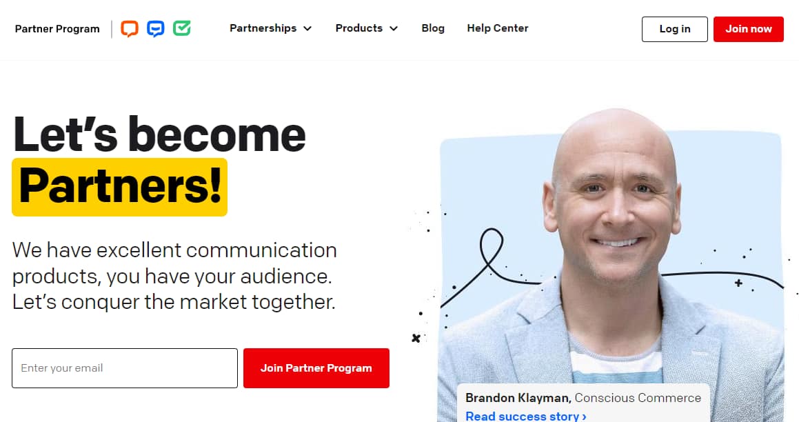 LiveChat landing page.