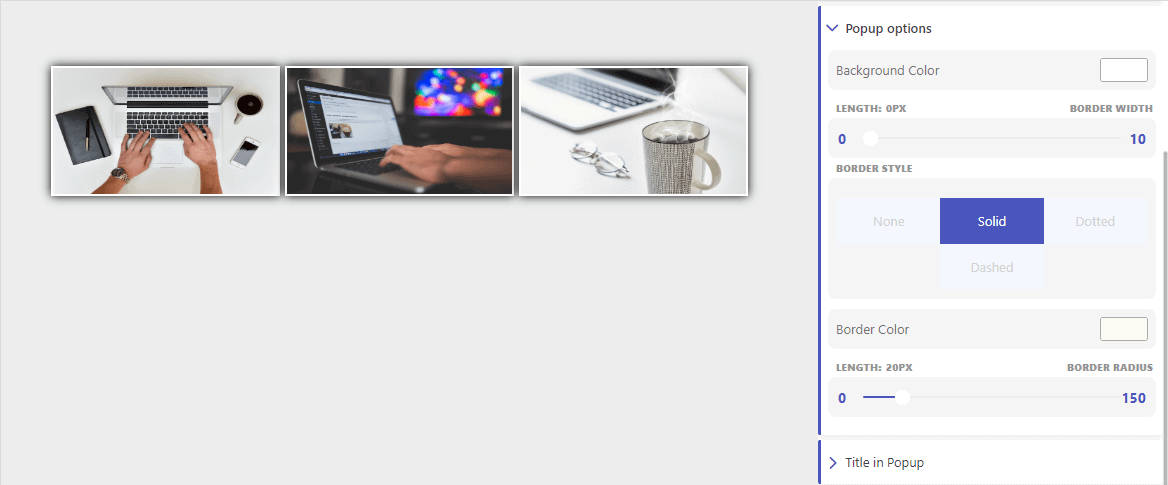 Configuring the video popup options.