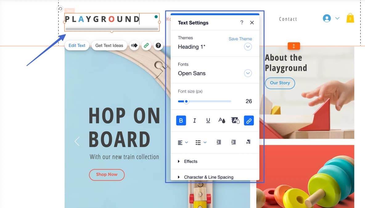 adjust logo in Wix online store